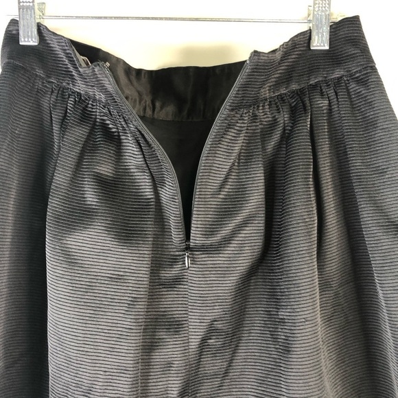Banana Republic black shine Faille ribbed banded pleated mini skirt 4P - Picture 9 of 11